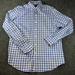Ralph Lauren Mens Plaid Button Down Long Sleeve Casual Shirt, Large